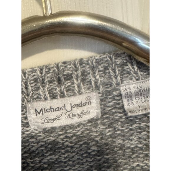 Vintage Michael Jordan By Lowell Dreyfus Grey Knit Sweater Size L - Picture 6 of 8